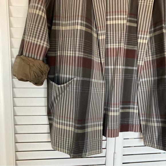 Vintage LAUREL By Escada Plaid Oversized Open Front Blazer Jacket Sz 40 L - Picture 12 of 12